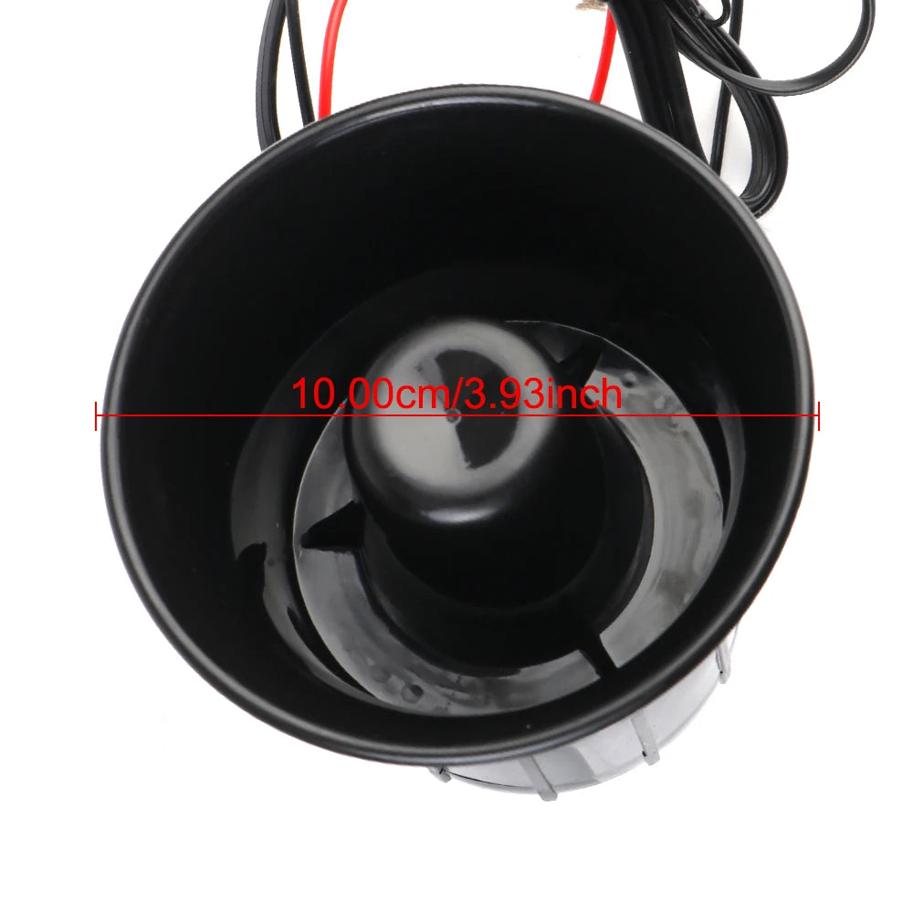 Air Horn 120DB Loud 12V 100W 6 Tone Car Horn Police Siren Loud Speaker Multi-tone Claxon Horn Car Warning Alarm Megaphone