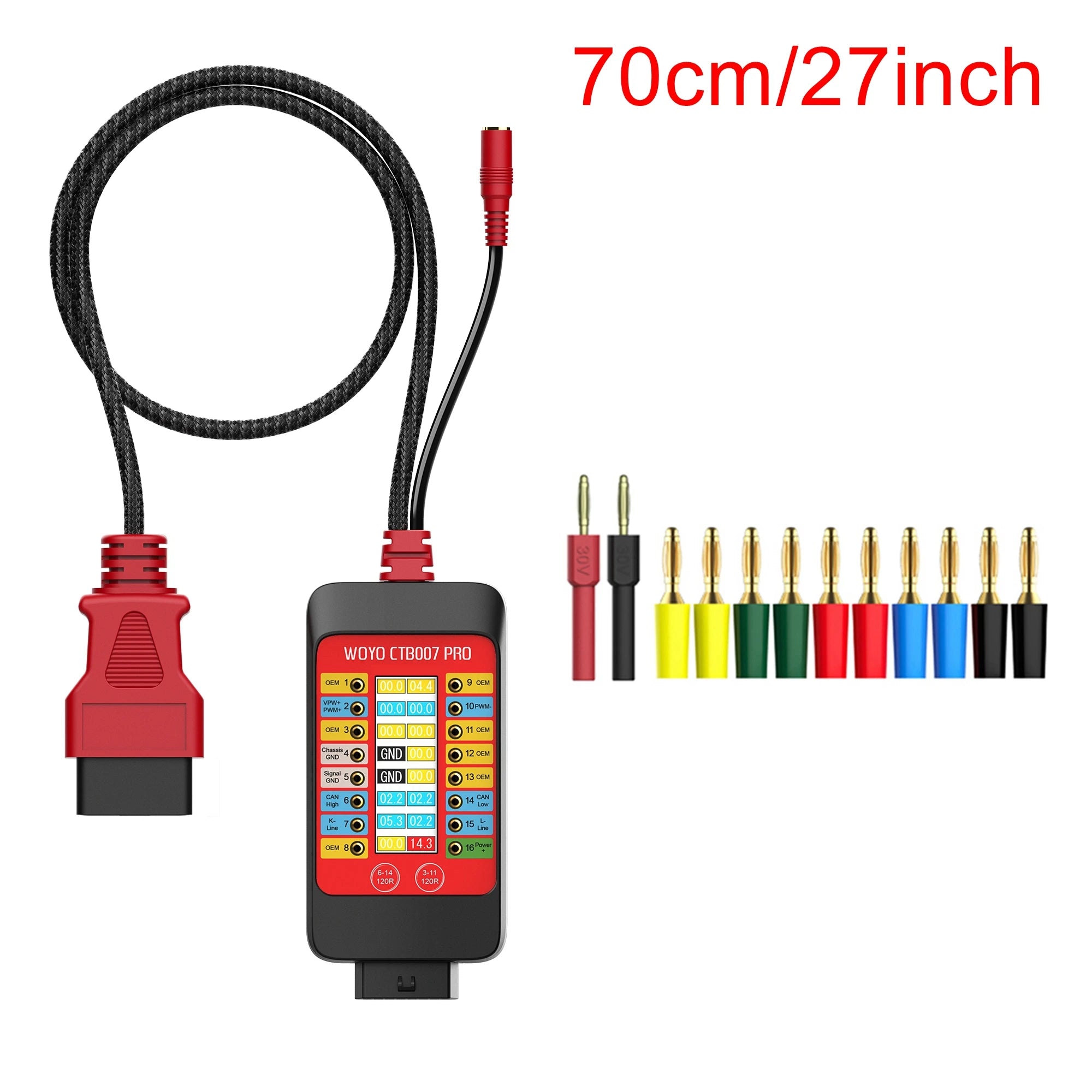 CTB007 PRO OBD2 Breakout Box with LCD Display 16PINs Vrms, ECU Testing on Bench with Built-in 120ohm Resistor, Diagnostic Tool