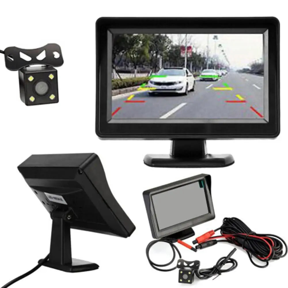 2020 4.3inch LED Display Car Rear View Camera monitor Backup Reverse Camera Kit Night Vision Fits for 12V Car Electrical System