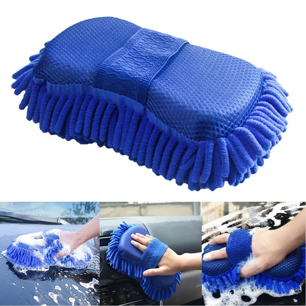 1pc Car Wash Glove Microfiber Chenille Car Wash Sponge Care Washing Detailing Brush Pad Multifunction Cleaning Tool