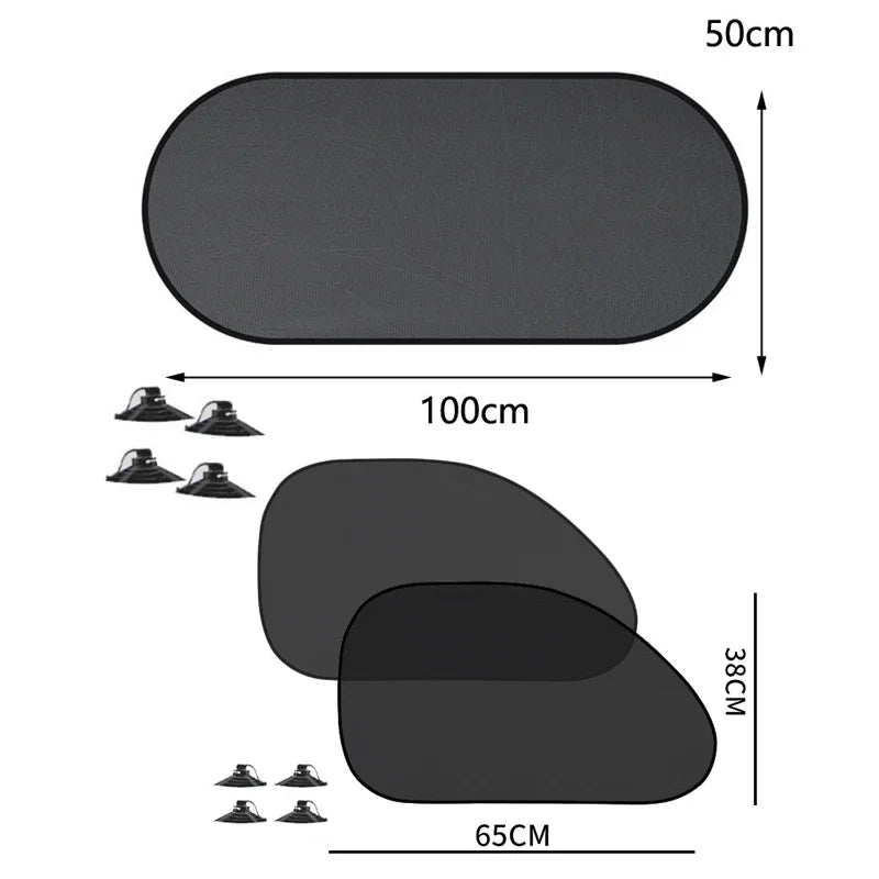 1-5Pcs Universal Car Sunshades Foldable Auto Side Window Rear Windscreen Mesh Sunshade Cover Car Windshield Accessories Exterior