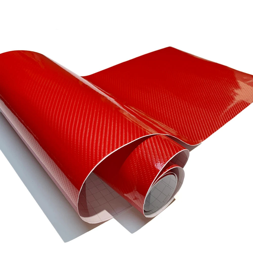 7D Carbon Fiber Vinyl Wrap Black Car Foil Red Motorcycle Sticker Automotive PET Car Body Stickers Waterproof Self-adhesive Film