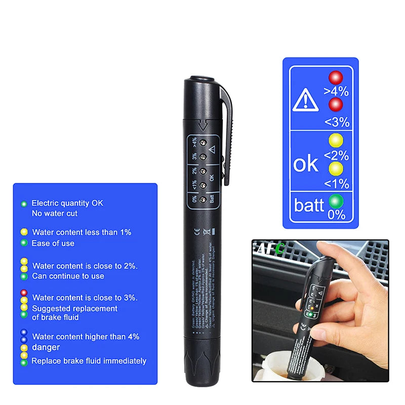 Accurate Oil Quality Check Pen Universal Brake Fluid Tester Car Brake Liquid Digital Tester Vehicle Auto Automotive Testing Tool