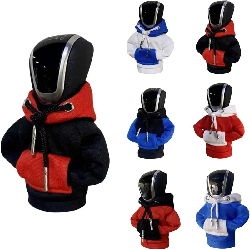 Hoodie Universal Car Shift Lever Interior Decor Gear Shift Hoodie Cover Shift Cover Gear Handle Decoration Fits Manual Automatic