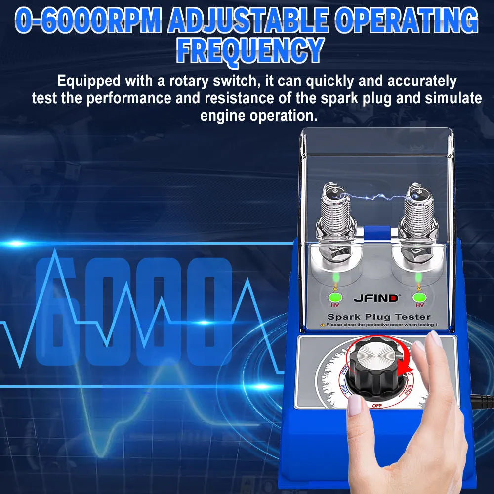 Spark Plug Tester Tool Double Hole Spark Tester 0-6000rpm Diagnostic Scanner Auto Car Motorcycle Engine Ignition Detector