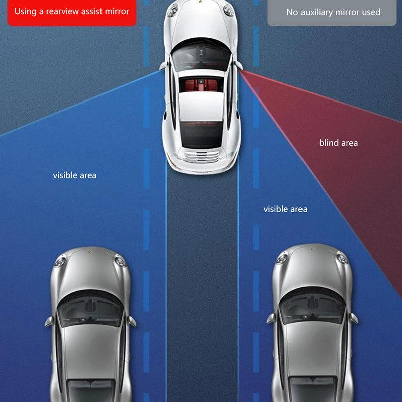 Car Mirror Auxiliary Rear View Mirror Wide Angle Side Rear Mirrors Reverse Blind Spot 360° Adjustable Car Accessories