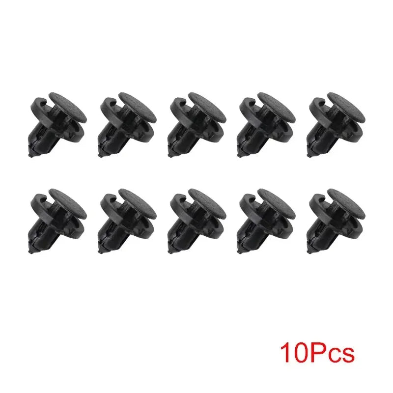 10/20/50pcs 8mm Diameter 8mm Black Plastic Auto Fasteners Rivets Clips Vehicle Car Bumper Door Panel Fender Liner Clips Retainer