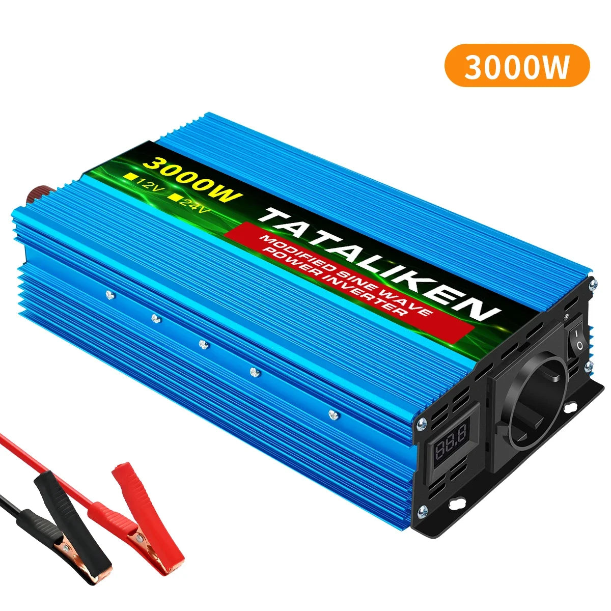 Modified Sine Wave  with voltage display 600W 1500W 2600W 3000W  power inverter  inverter 12v 220v
