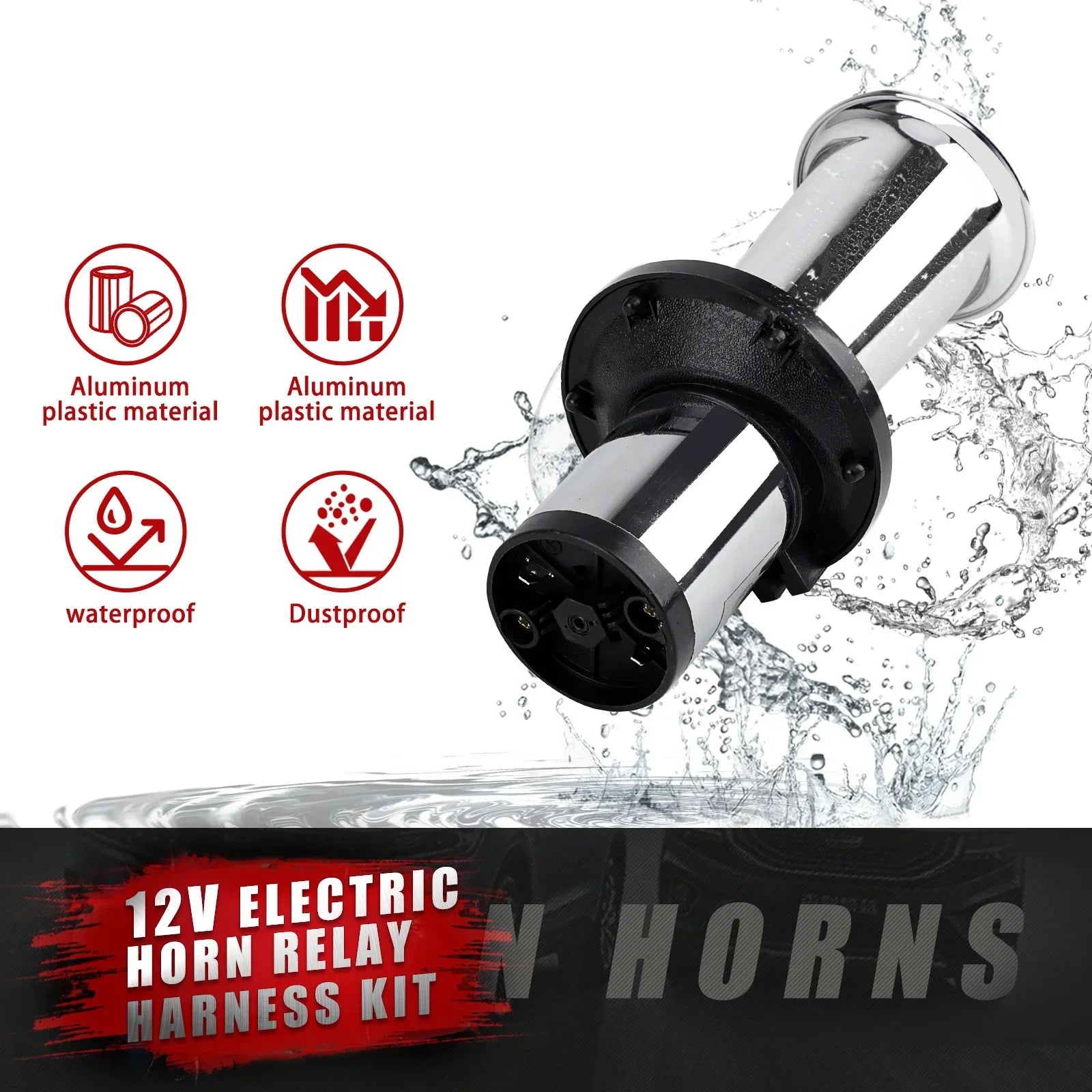 Car Air Horn Classical  for Ford Model T Style Old School Chrome OOGA Air Horn Antique Classic Old 12V 110DB Car Air Horn Chrome