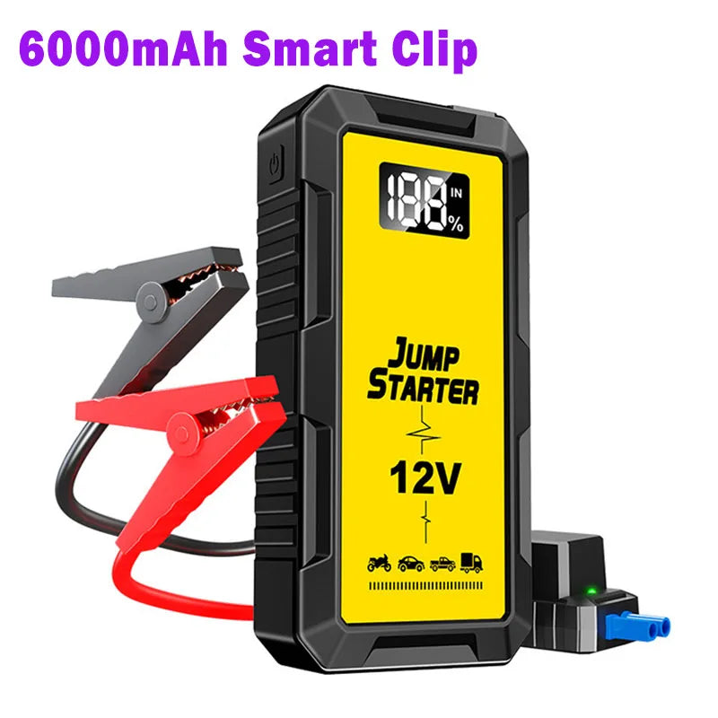 12V Car Emergency Power Supply 6000mAh Car Starting Device Car Starter with Lighting Portable Car Battery Power Bank Accessories