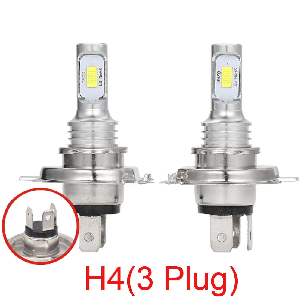 2Pcs H7 H1 H8 H9 H11 9005 9006 LED Bulbs HB3 HB4 CSP LED Super Bright Headlight DRL Lamp 6000K White 3000K Yellow 12000K Blue