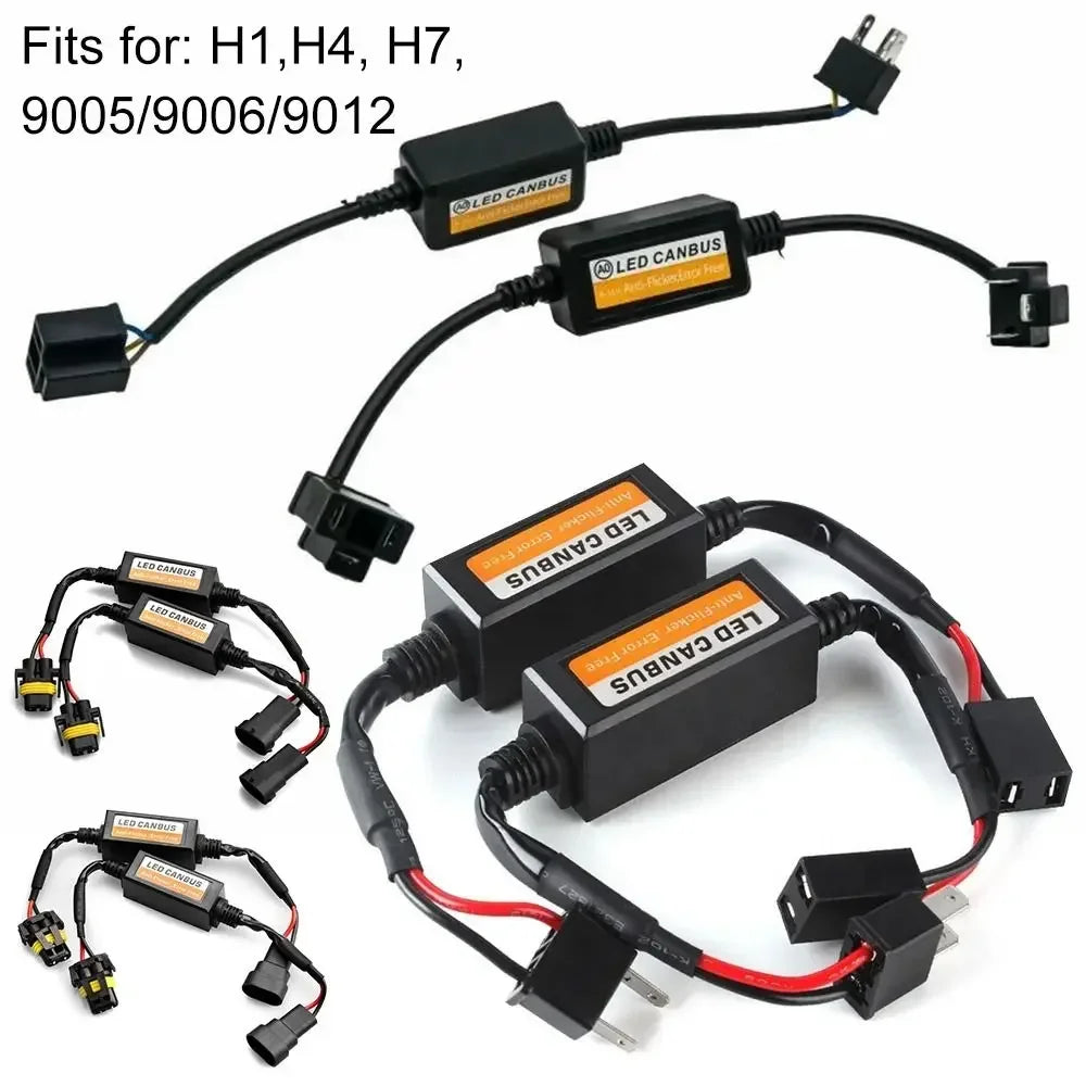 NEW 1/2/4PCS LED Canbus Car Headlights Error Free Resistor for SUV Fog Lights H4 H7 H1 H11 9006 9007 Adapter Anti-Flicker Tools