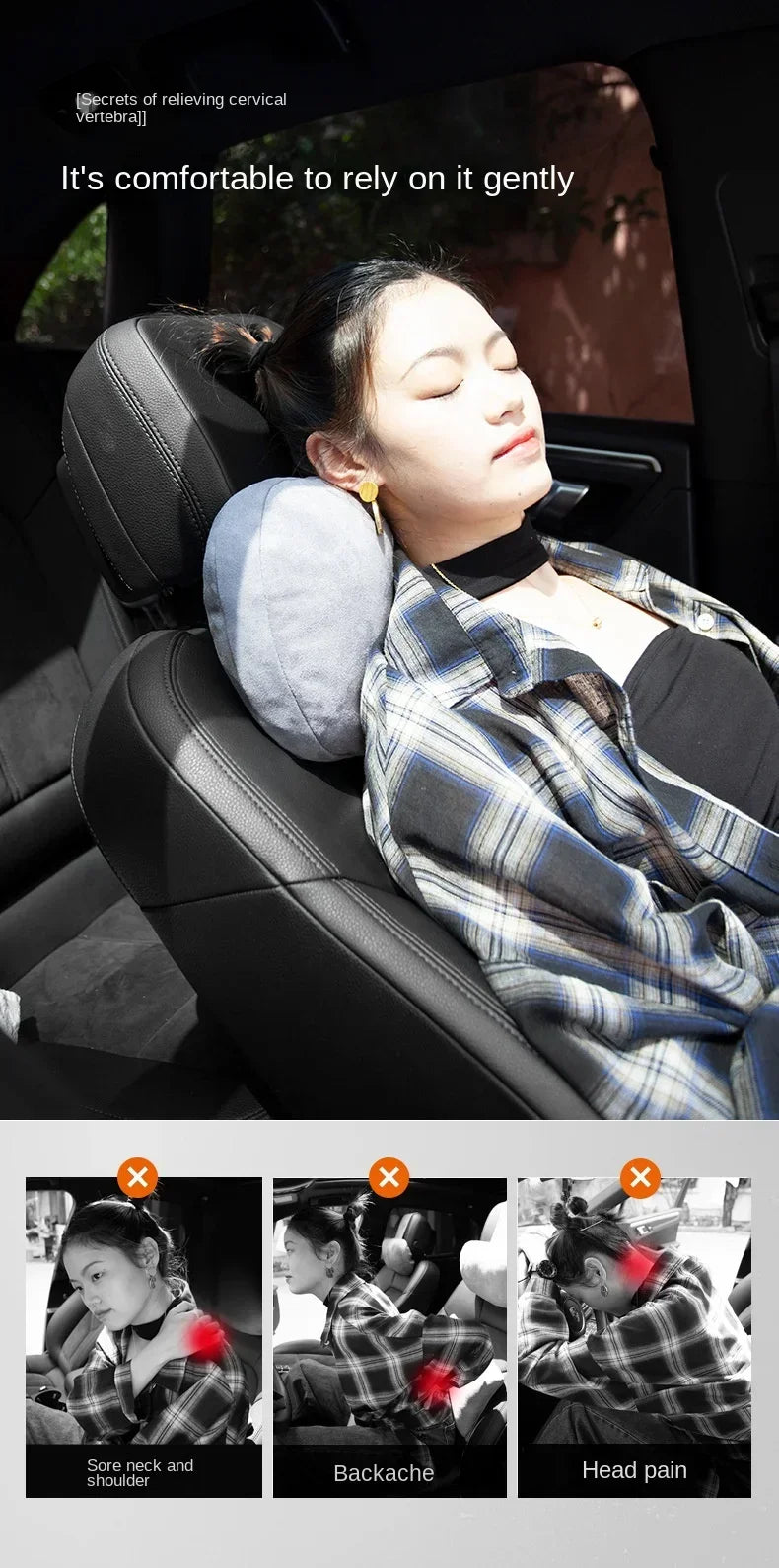 Car Headrest Neck Support Seat / Maybach Design S Class Soft Universal Adjustable Car Pillow Neck Rest Cushion High Quality