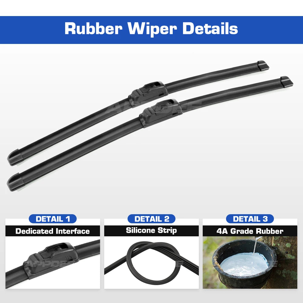 Silicone & rubber  Front Wiper Blades Set For VW Transporter T4 1990 - 2003 Windshield Windscreen Window Brush 21"+21"