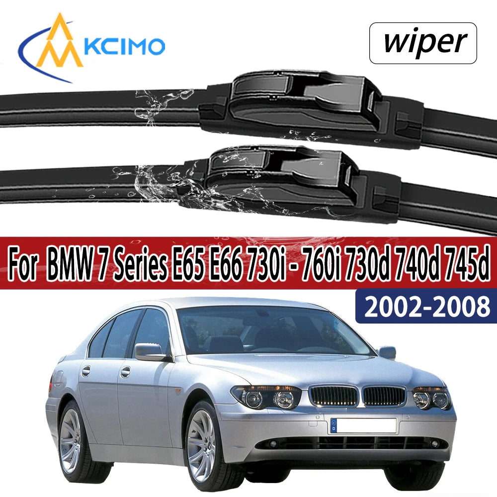 For  BMW 7 Series E65 E66 2002 - 2008 730i 735i 740i 745i 750i  Front Windshield Wiper Blades 2pcs Windscreen Window Accessories