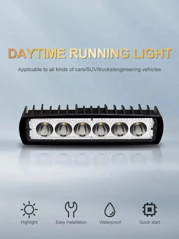 6 LED Car Work Light High Bright Spotlight Universal Offroad Automobile Truck Driving Fog Headlights DRL Driving Lamp 12V