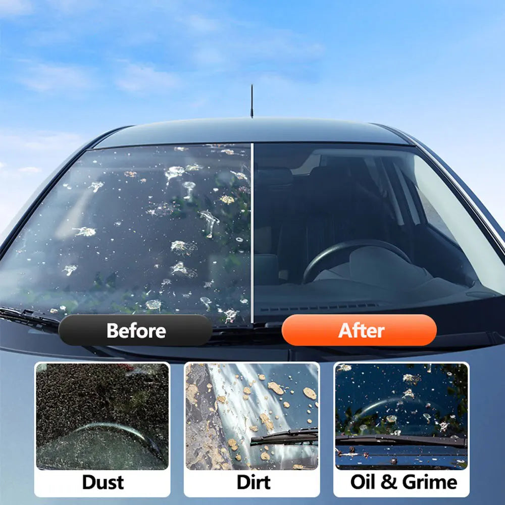 Car Glass Oil Film Remover Glass Polishing Compound Windshield Cleaner Car Glass Polishing Clear Window Auto Detailing