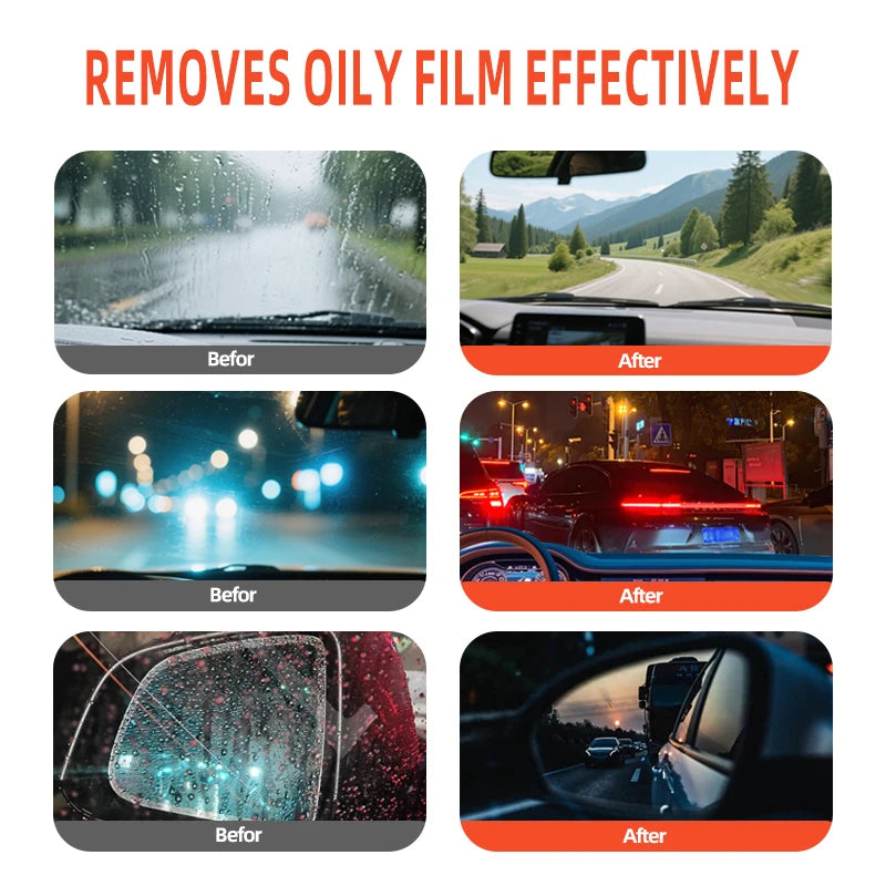 OGAS Glass Oil Film Cleaning Brush Windshield Oil Film Coating Cleaning Paste Automobile Foam Cleaner Without Damaging Glass New