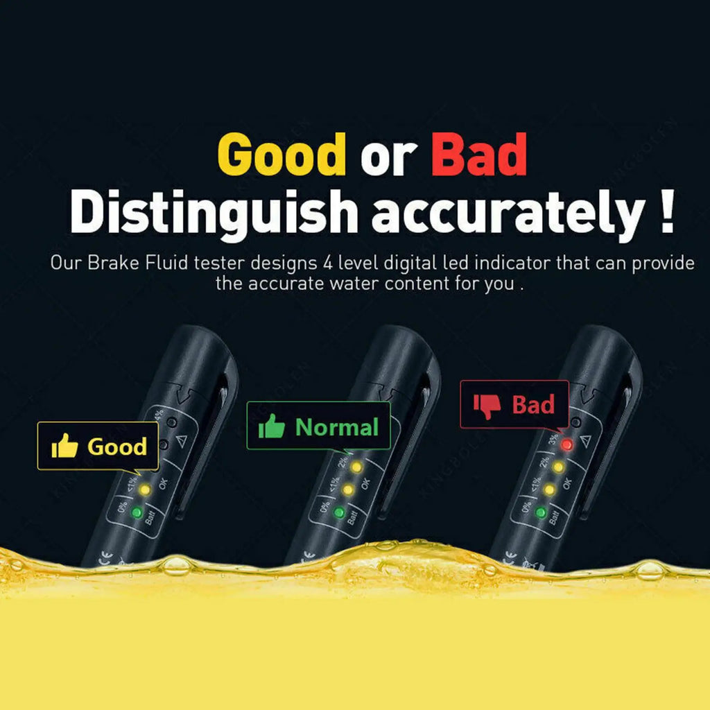 Car Brake Fluid Tester Car Liquid Testing Car Diagnostic Check Pen Brake Fluid Tester With LED Indicator Display For DOT 3/4/5