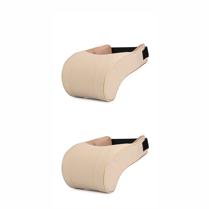 Memory Foam Car Neck Pillow PU Leather Car Headrest Neck Support Pillows Vehicle Neck Cushion Car Interior Accessories
