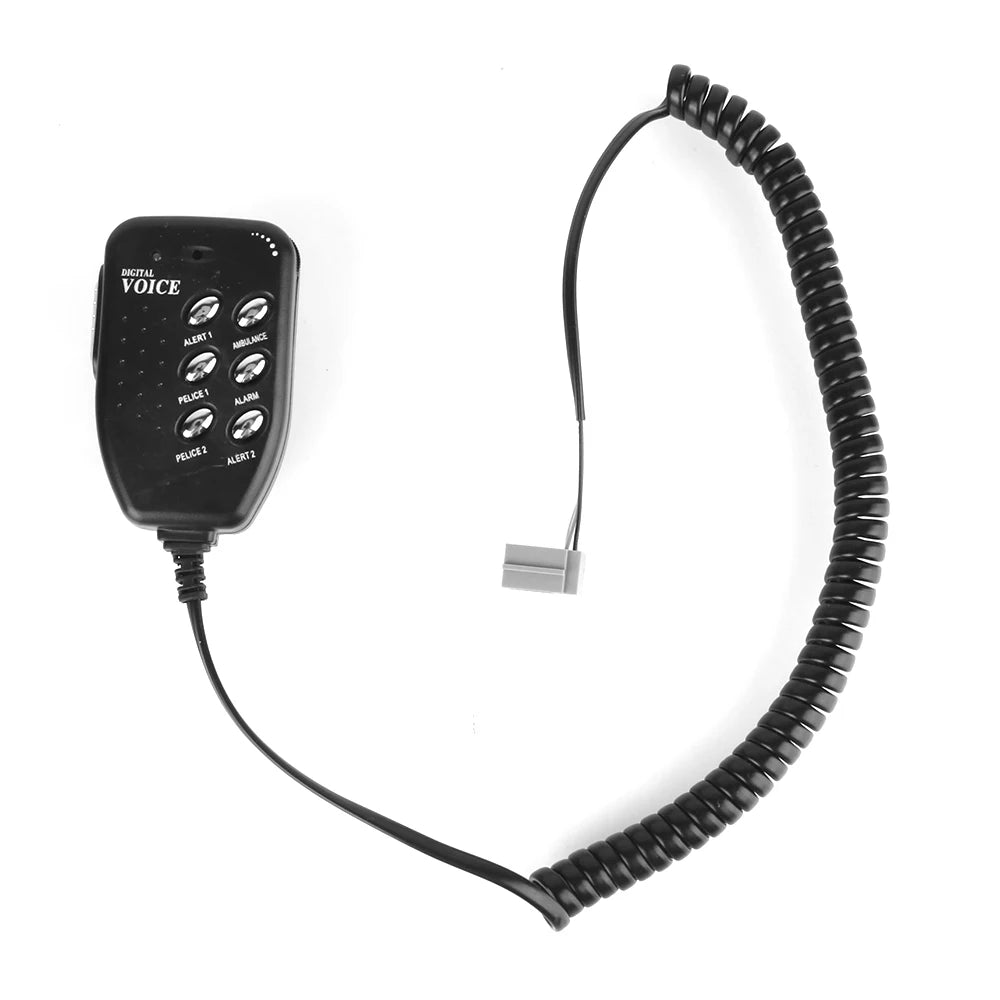 Car Horn 120DB Loud Air Horn 6 Tone Police Siren Loud Speaker 12V 100W Car Warning Alarm Megaphone Multi-tone Claxon Horn