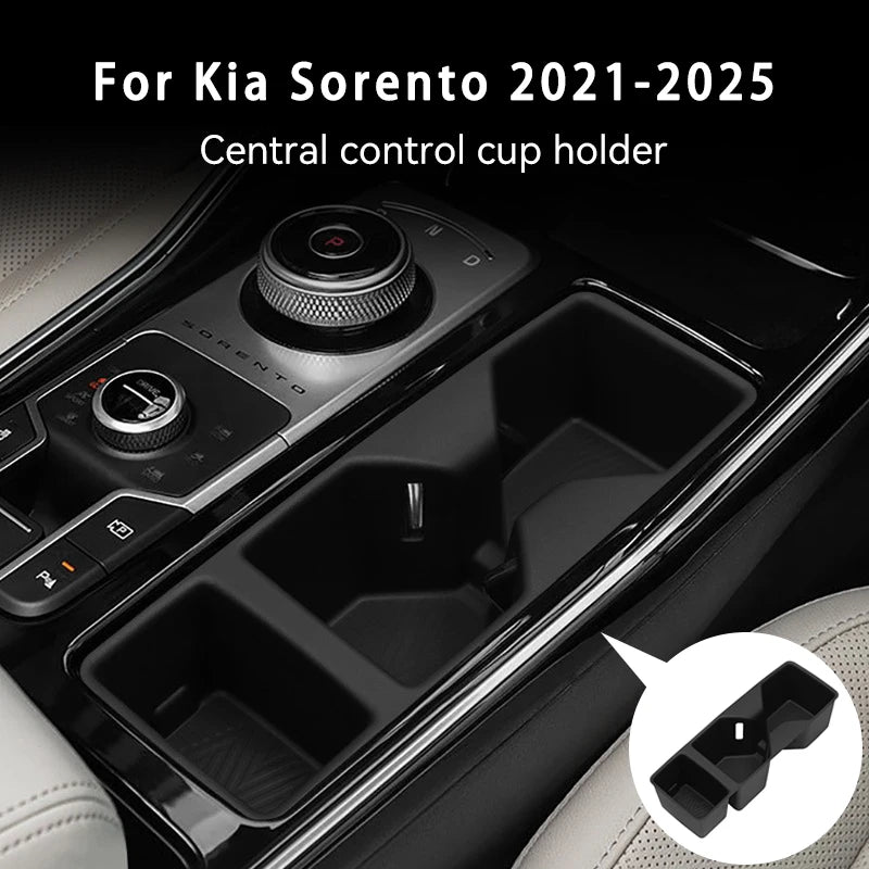 For Kia Sorento 2021-2025 LHD Center Console Water Cup Holder Seat Water Drinks Holder Storage Box Car Interior Accessories