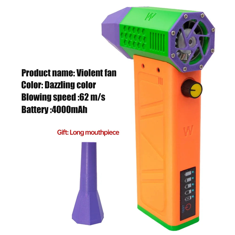 Mini turbo jet portable fan with three adjustable modes, 140,000 rpm, 62 m/s, for cleaning dust from cars and other cleaning too
