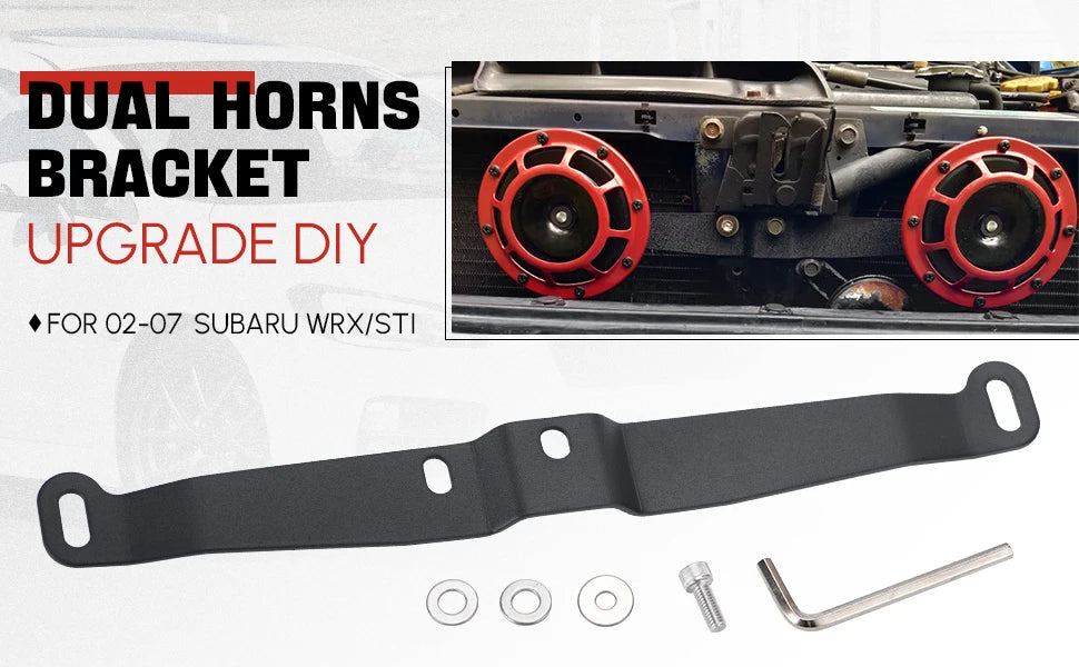 LZONE - Bracket For Dual Horns For 2002-2007 Subaru WRX/STI PQY Horn Bracket JR-DHB01