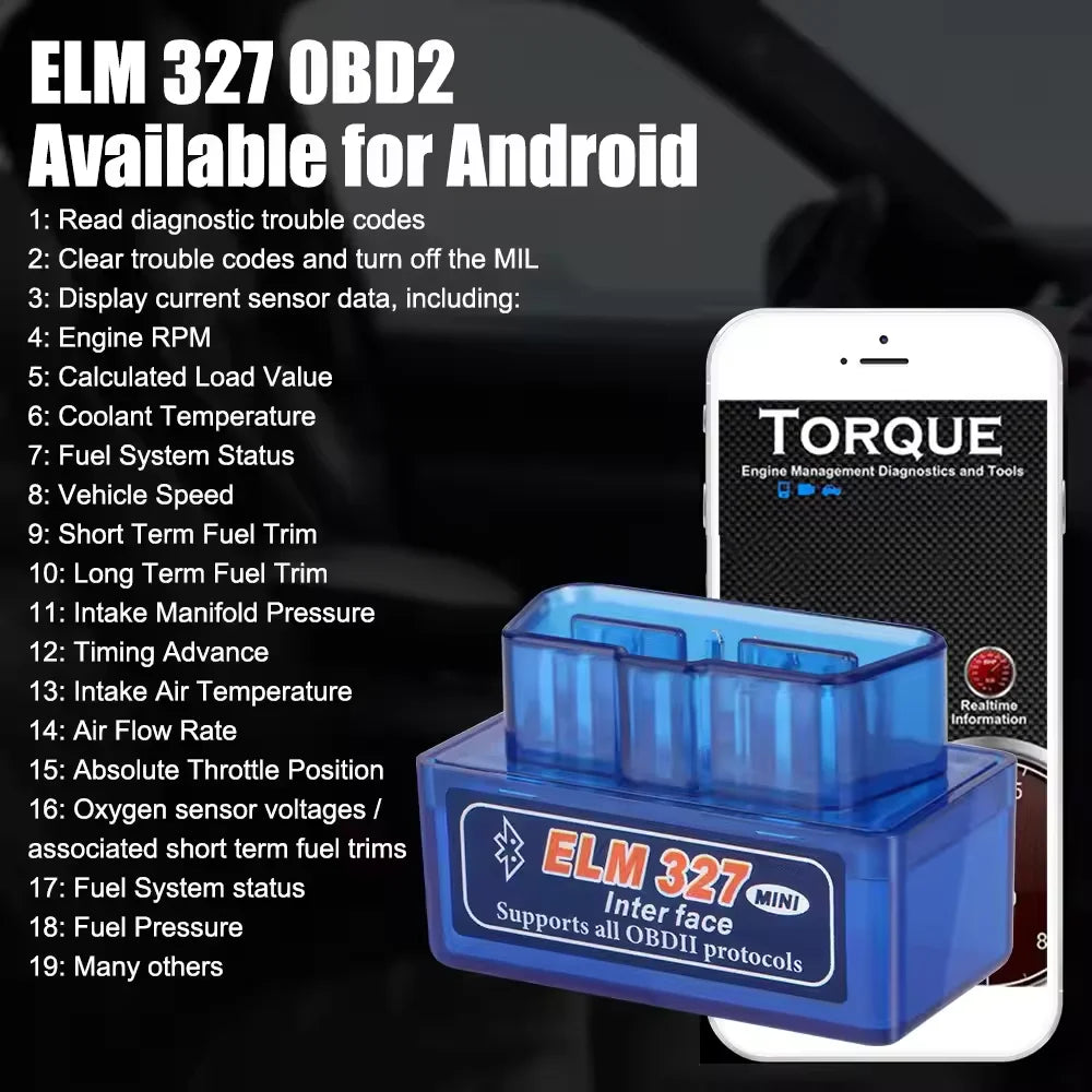 Mini Eml327 V2.1 OBD 2 Bluetooth Car Diagnostic-Tools For Android/Windows Scanner Code Support Smart Scan Tool ODB2 Scanner Tool