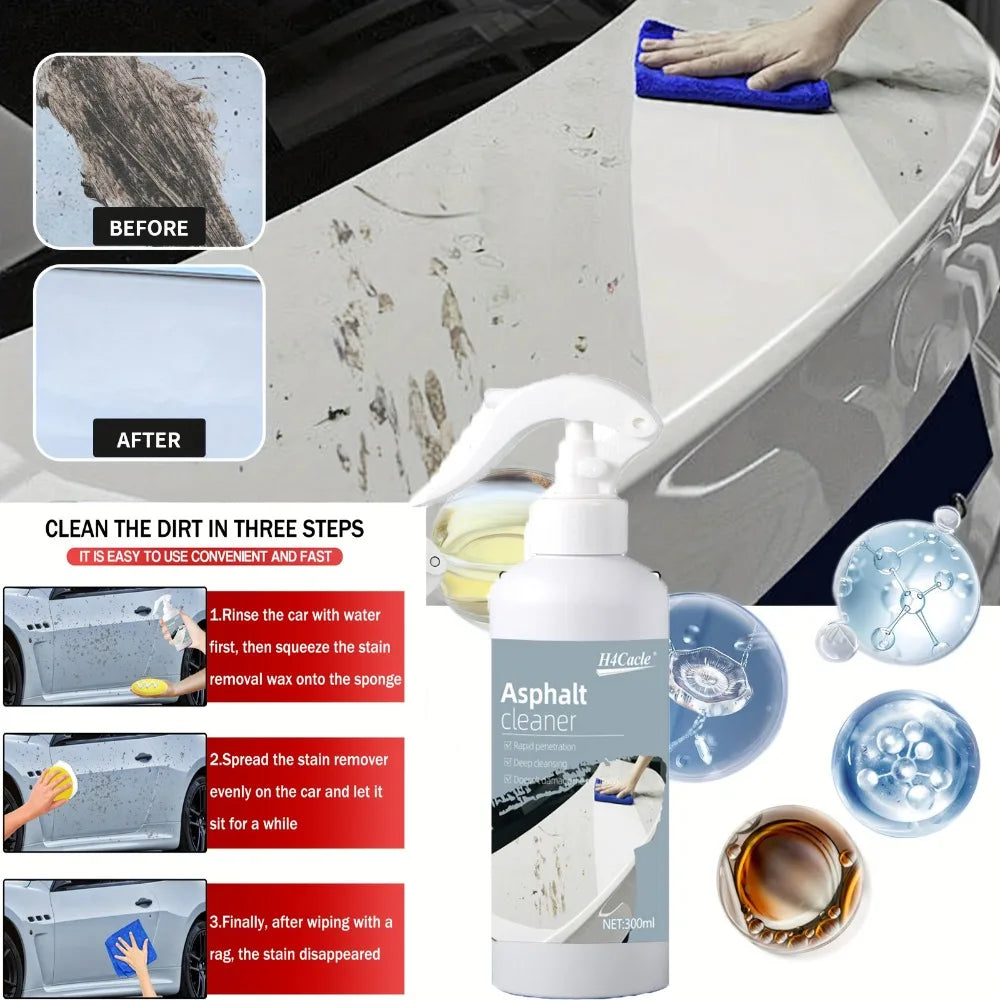 Asphalt Remover Eliminates Road Tar Tarmac Stain Sticky Residue Shellac Bird Droppings Flying Paint Car Adhesive Cleaner Spray