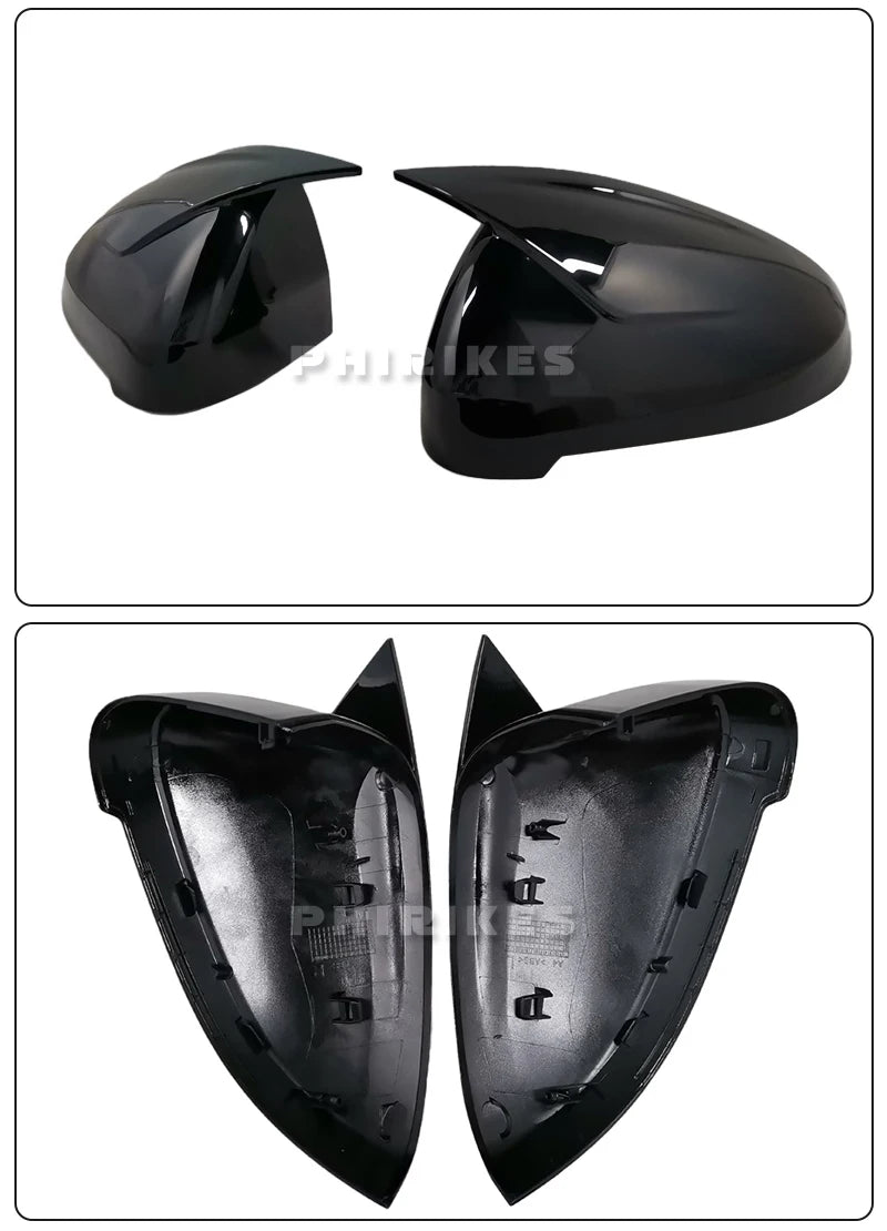 For Audi A4 A5 B9 Side Mirror Caps (Black Look) 2017 2018 2019 2020 2021 2022 S4 S5 RS5 allroad Quattro replace Covers ABT style