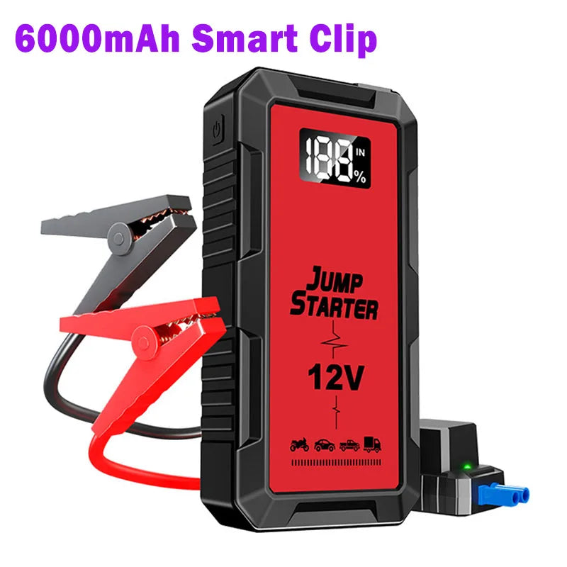 12V Car Emergency Power Supply 6000mAh Car Starting Device Car Starter with Lighting Portable Car Battery Power Bank Accessories