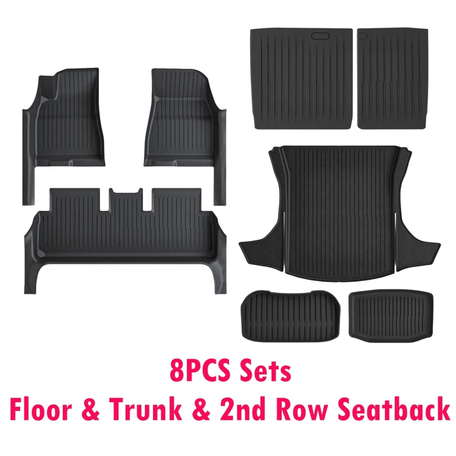 For 2024 Tesla Model 3 Highland Floor Mats with Door Sill Protector Full Cover Floor Liners with Front Rear Cargo Liner Seatback