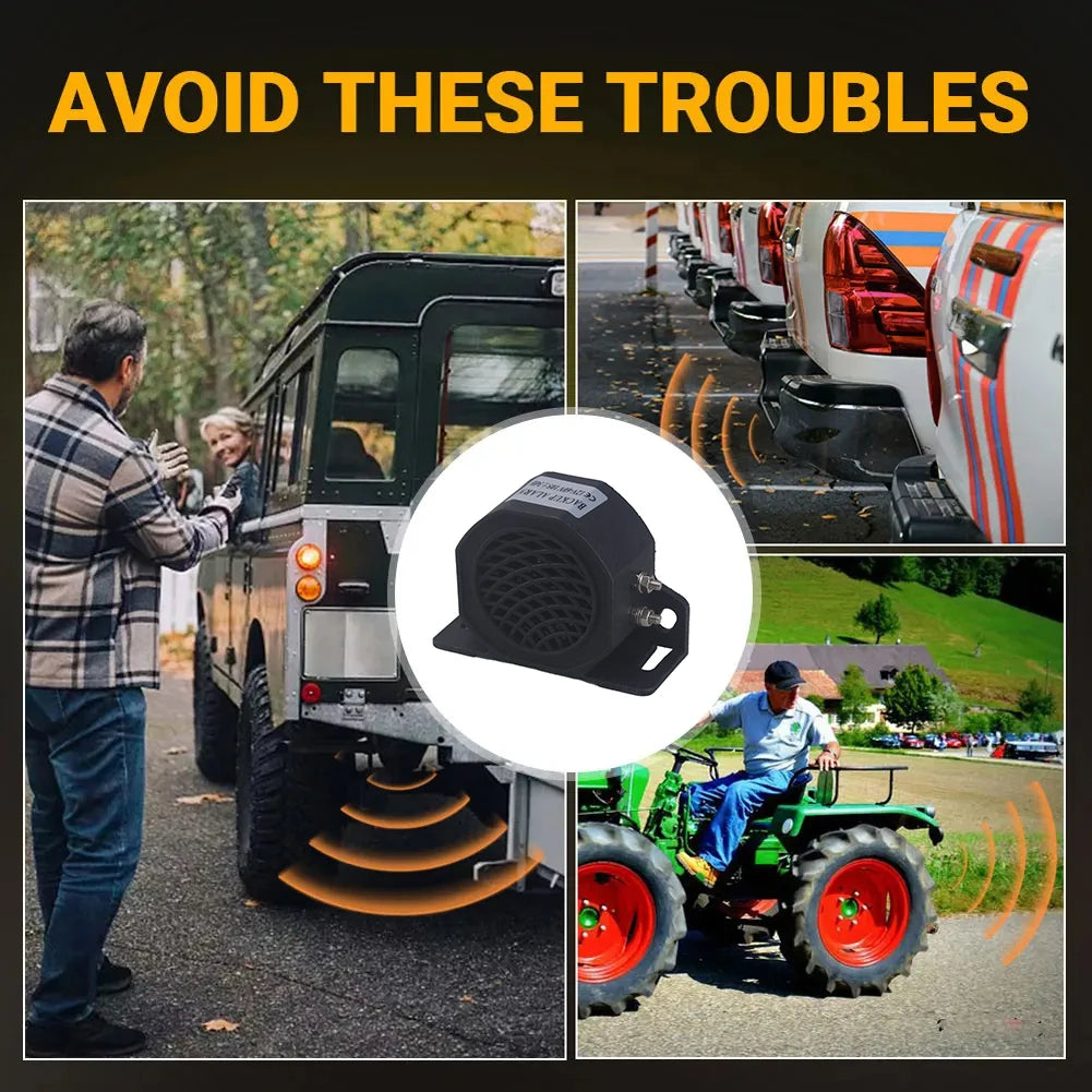 12-24V Sound Warning Alarm 105dB Reversing Horn IPX6 Waterproof Backup Truck Alarm for Vehicle Reversing Reminder