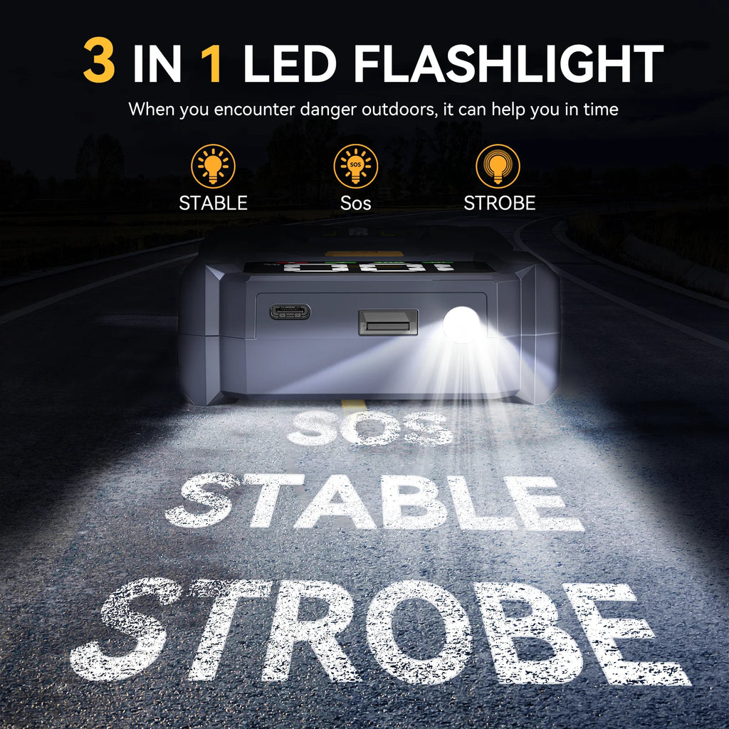 Car Jump Starter 10000mAh Power Bank Car Booster Charger 12V Starting Device Car Emergency Booster Lithium Starter Battery Pack