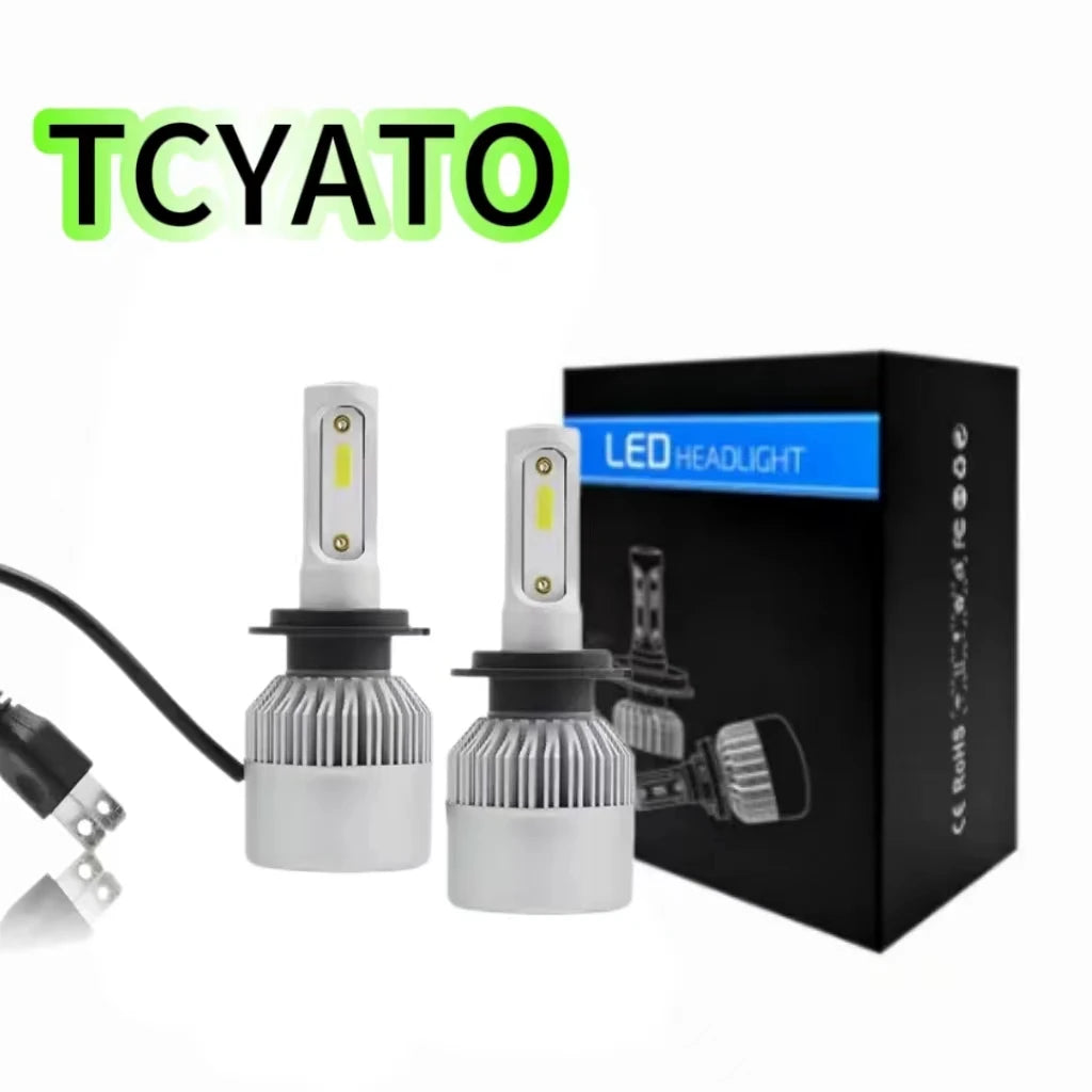 2pcs Car S2 Headlight Bulbs LED H1 H7 H4 9005 9006 Auto 72W 8000LM 6500K No Error Lamp Low High Beam 9-36V For lights