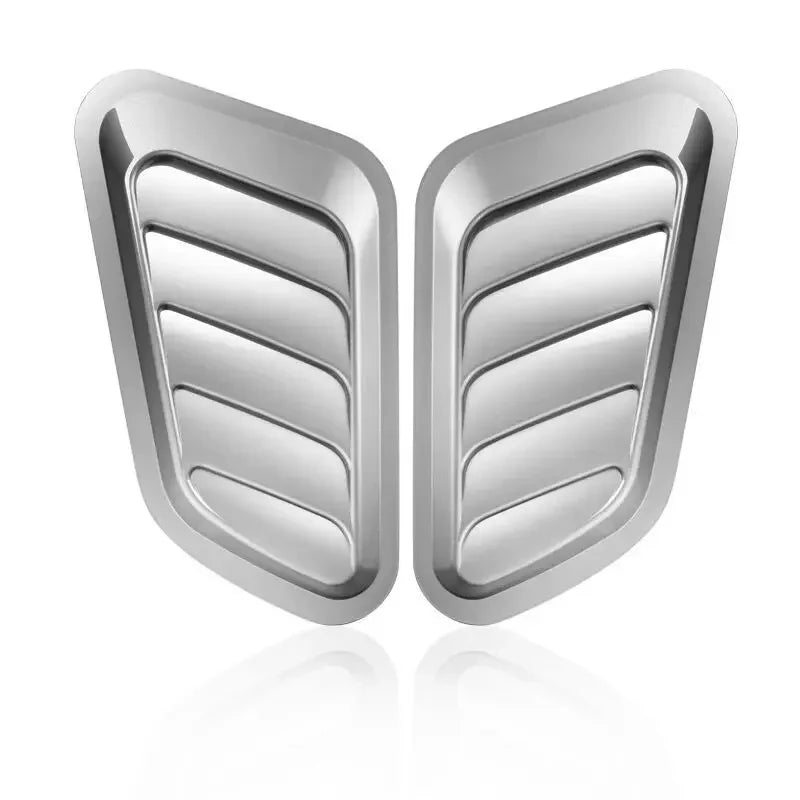 2Pcs Universal Carbon Fiber Car Hood Decoration Personality Shark Gills Simulation Air Outlet Design Durable Pasted Leaf Board