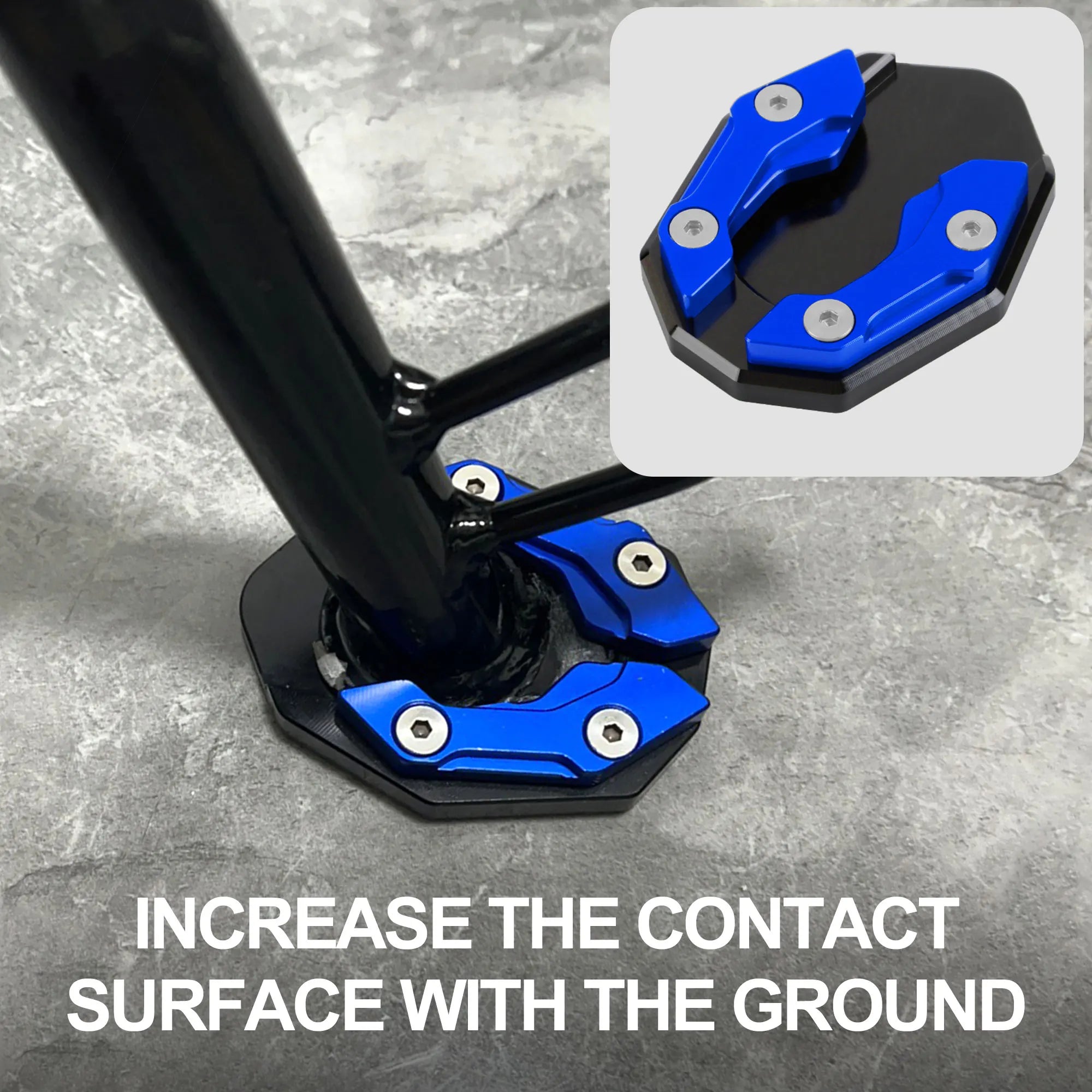 Motorcycle Kickstand Extender Foot Side Stand Extension Pad Support Plate Replacement,Side Parking Stand Foot Pad