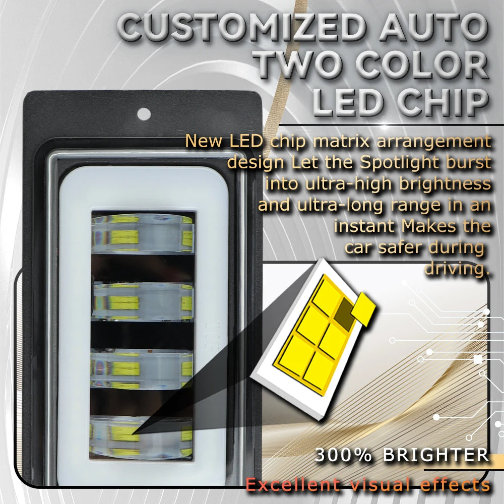 12v Square Led Headlight Daytime Running Light Turn Signal Lada Fog Lamp DRL Headlamp Assembly Car Accessories For Lada Offroad