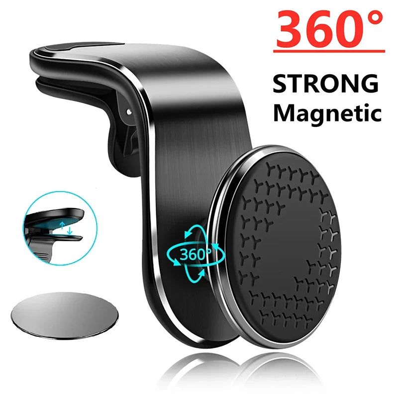 Magnetic Car Phone Holder Stand Air Vent 360 Rotatable Car Mount GPS Smartphone Mobile Support Bracket for iPhone Samsung Xiaomi