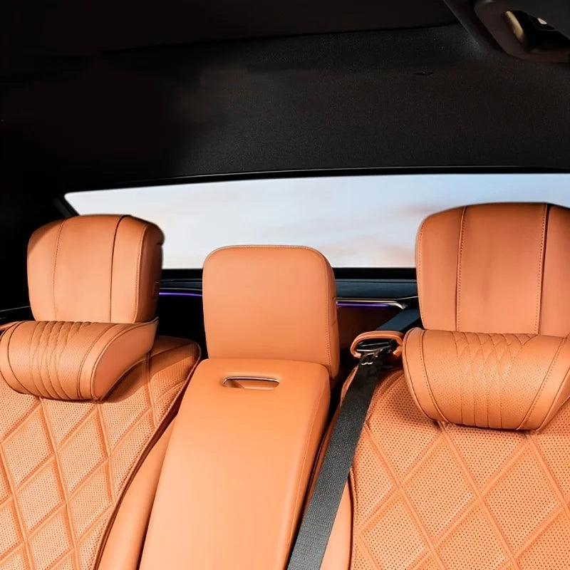 Luxury Nappa Headrest: Ultra-Soft, Breathable Neck Support for Long Drives & Office Comfort. Premium Durable Material.
