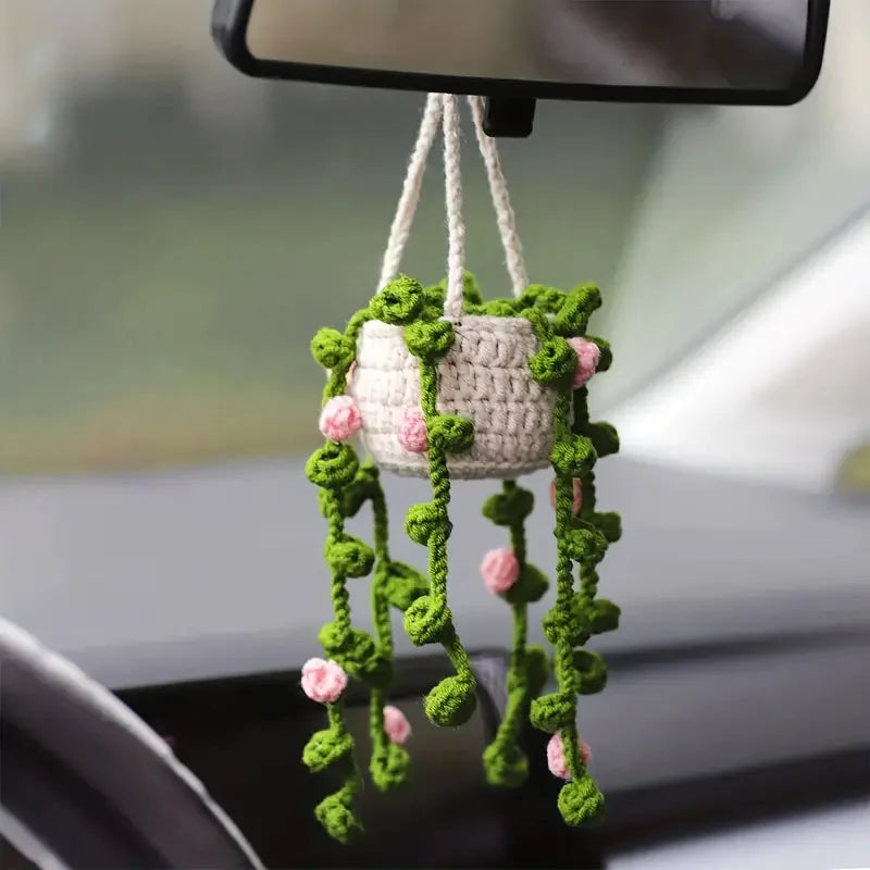 Hot selling car plant ornaments, car decorations, rearview mirror pendants, creative woolen accessories inside the car