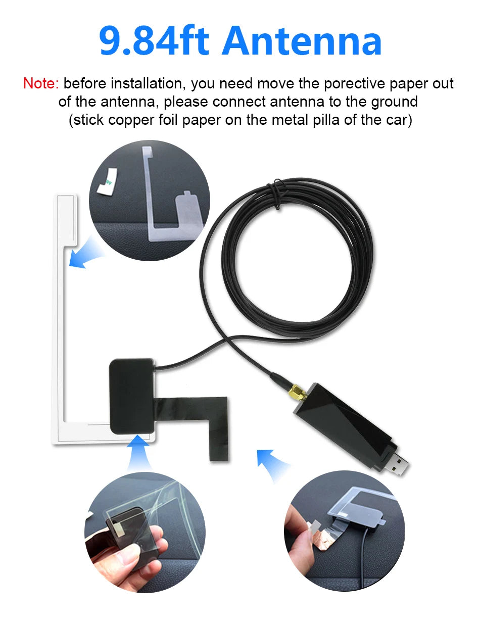 Srnubi DAB/DAB+ Antenna With USB Adapter Universal Android Car Radio GPS Stereo Receiver Europe DAB DAB+ Signal Head Unit Player