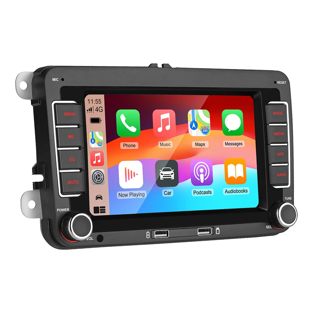 7" 2 Din HD Car Media Video RDS Airplay Car Radio CarPlay Android Auto Stereo Audio For Volkswagen/Seat/Skoda/Passat/Golf/Polo