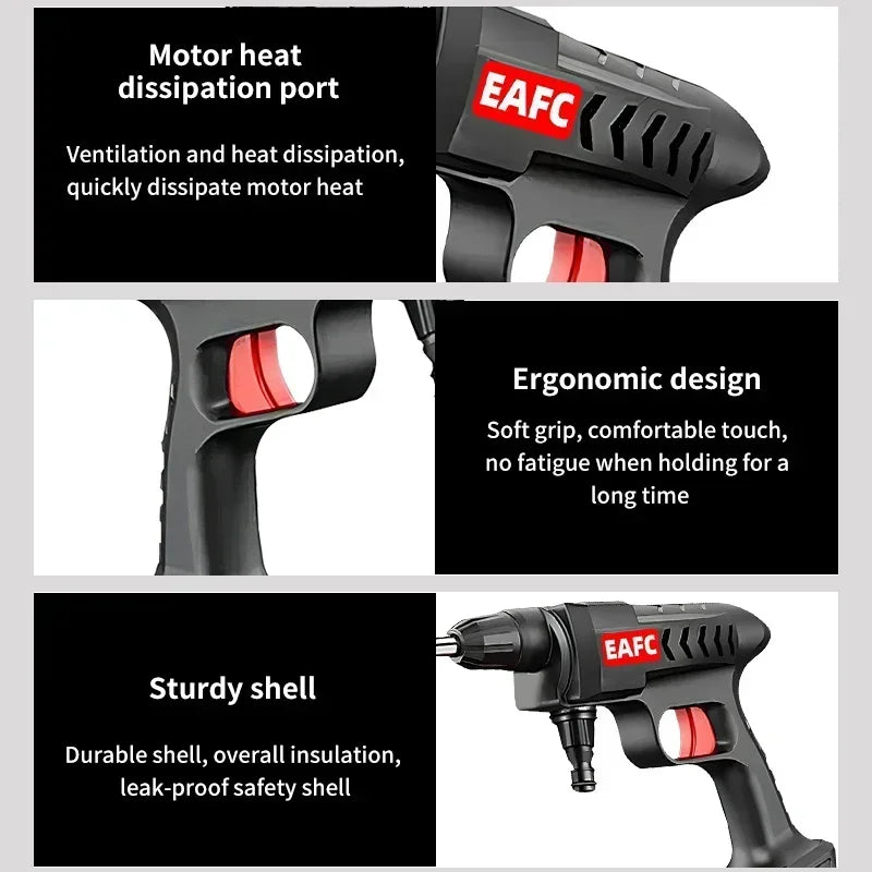 60BAR Wireless High Pressure Car Wash Water Gun Car Washer Self Priming Sustain 300W For Auto Home Garden Cleaning Car Washing