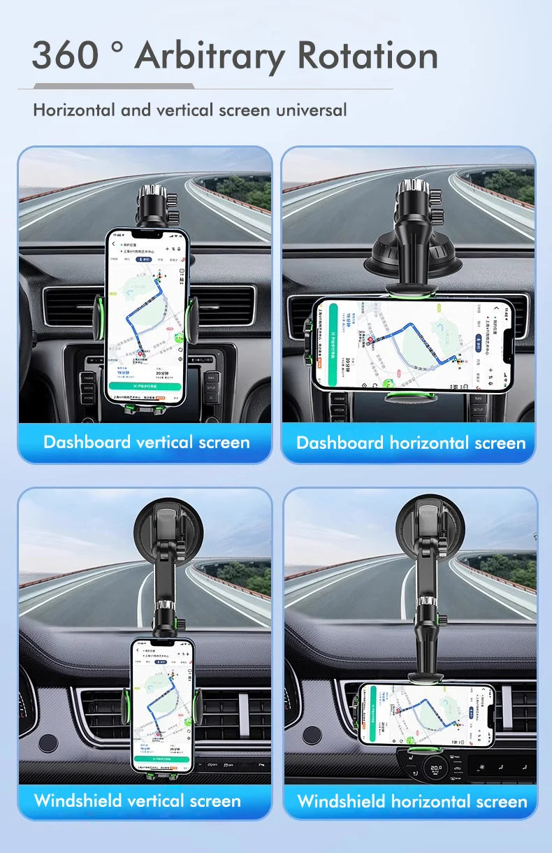Suction Cup Phone Holder Windshield/Dashboard/Window Universal Suction Cup Car Phone Holder Mount with Sticky Gel Pad Compatib
