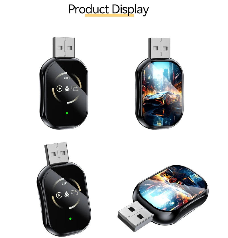 3 In 1 Wireless Carplay Mirror Link Carplay Android Auto USB Dongle Adapter Wired Carplay To Wireless For VW Toyota Nissan Honda