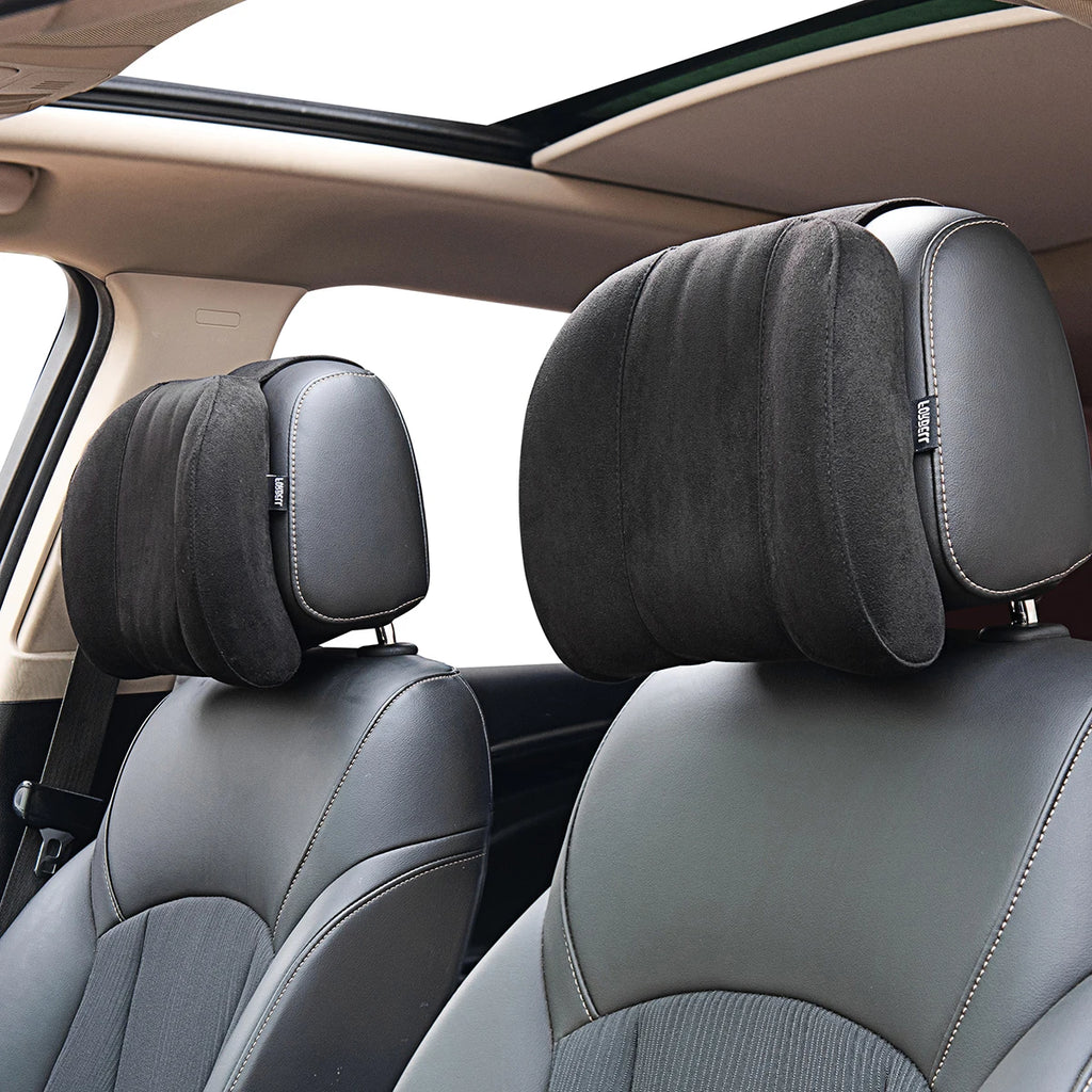 Forbell Car Headrest Pillow Suede Fabric Car Pillow Car Seat Pillow Rest Headrest Memory Foam Car Headrest