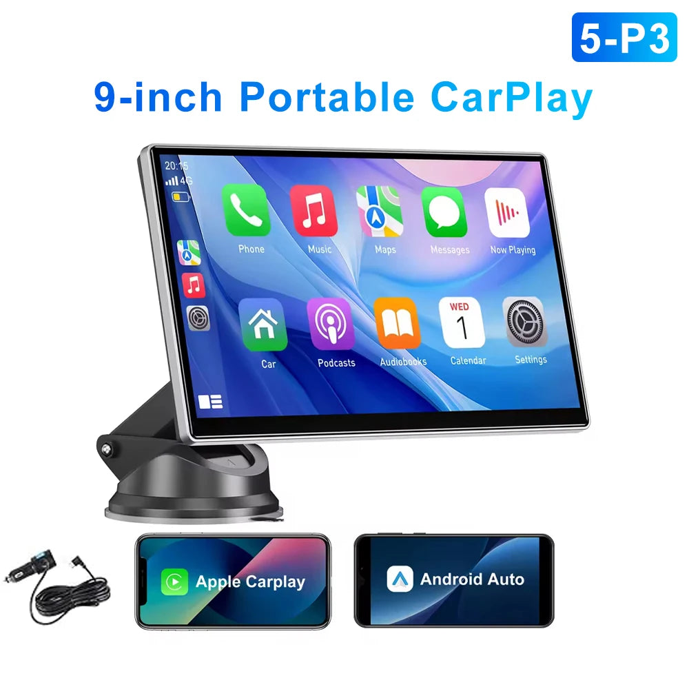 7" / 9" Inch Portable Wireless Carplay Android Auto Screen HD Car Radio Multimedia MP5 Video Player Rear Reversing Camera DVR