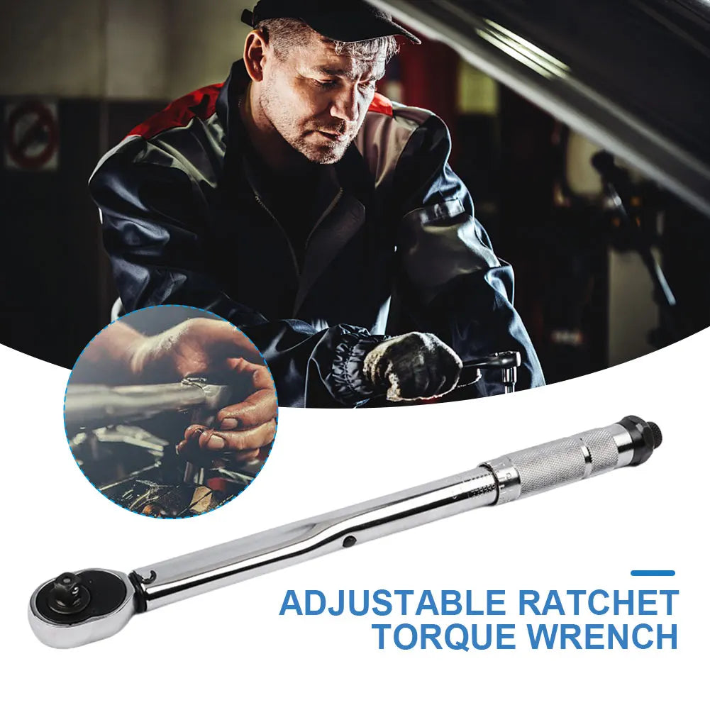 5-60N.m Precise Torque Wrench Reversible Ratchet Key 3/8 Inch Adjustable Square Drive Spanner Precise Preset Car Repair Tool